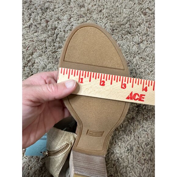 Toms Women’s Beige Linen Majorca Block Heel Sandals 8.5 Ankle Strap Casual NEW - Picture 10 of 10